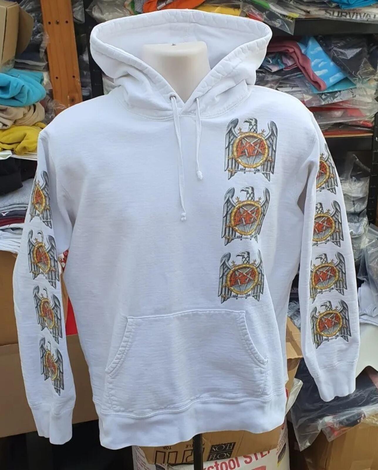 FW16 Supreme x Slayer Hooded Sweatshirt White Size L