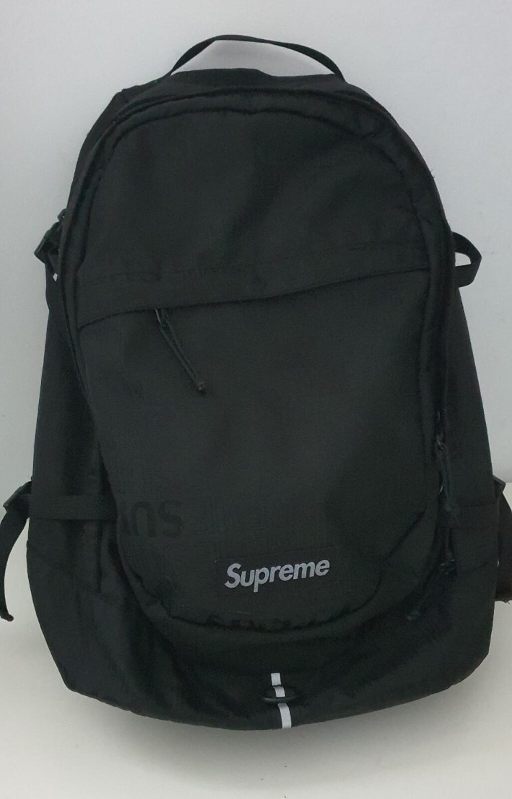 SS19 Supreme Black Backpack Cordura Fabric Box-Logo Rucksack Tasche