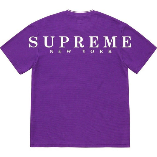 SS19 Supreme Stripe Rib Waffle Top Camiseta Morada Talla M
