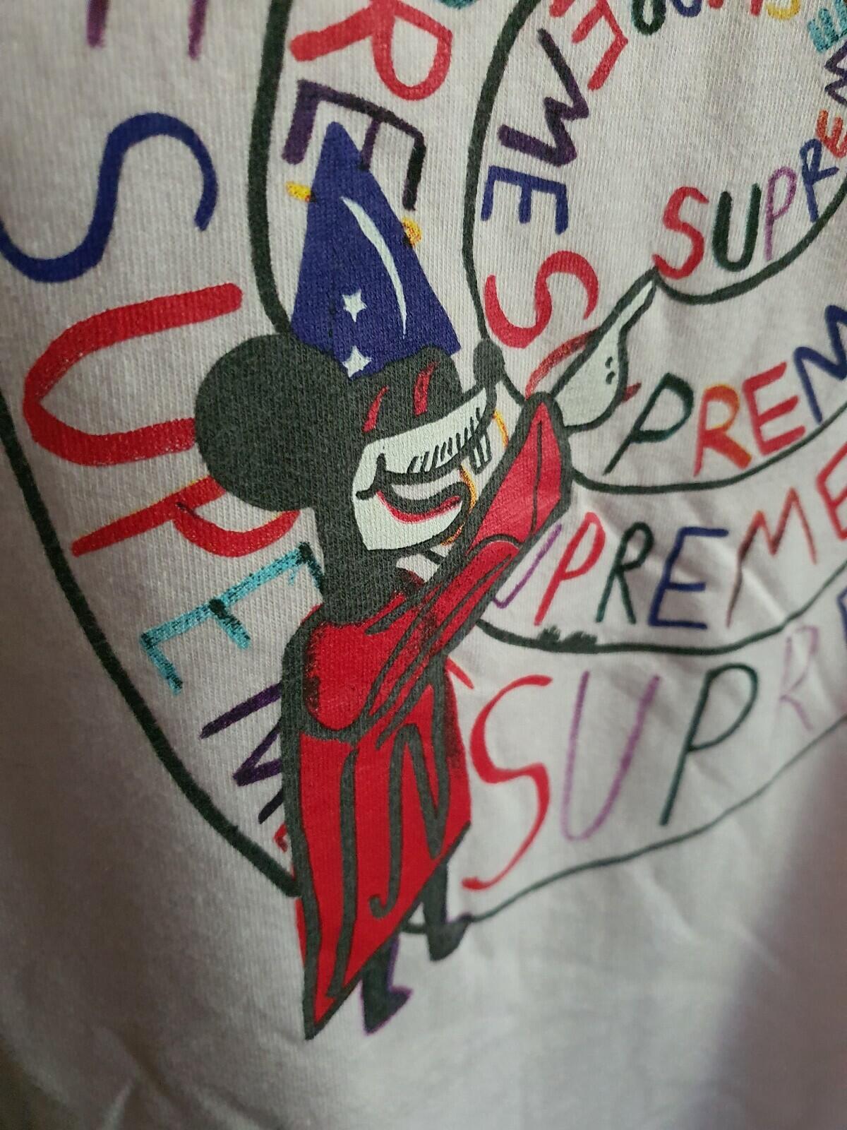 SS17 Supreme Joe Roberts Swirl pale pink Tee size XL T-shirt Mickey Mouse