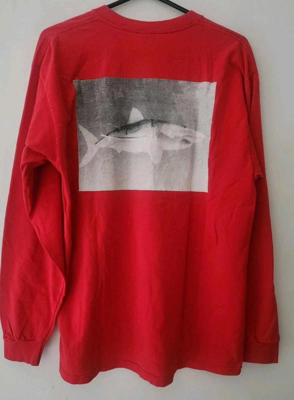 FW11 Supreme Shark L/S Tee size L large long sleeve red T-Shirt 2011 Vintage Top