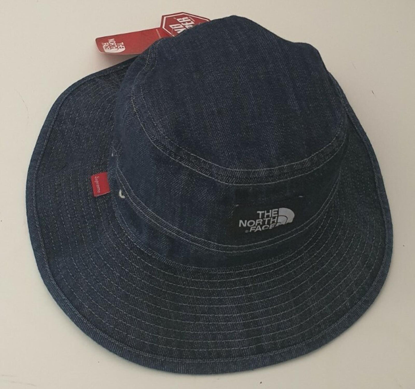 SS15 Supreme x THE NORTH FACE Windstopper denim breeze hat TNF S/M boonie Rare