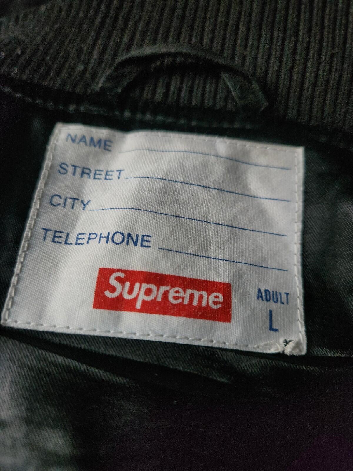 SS17 Supreme Suede Varsity Jacket L Large Black Leather Chenille Logo Coat Satin