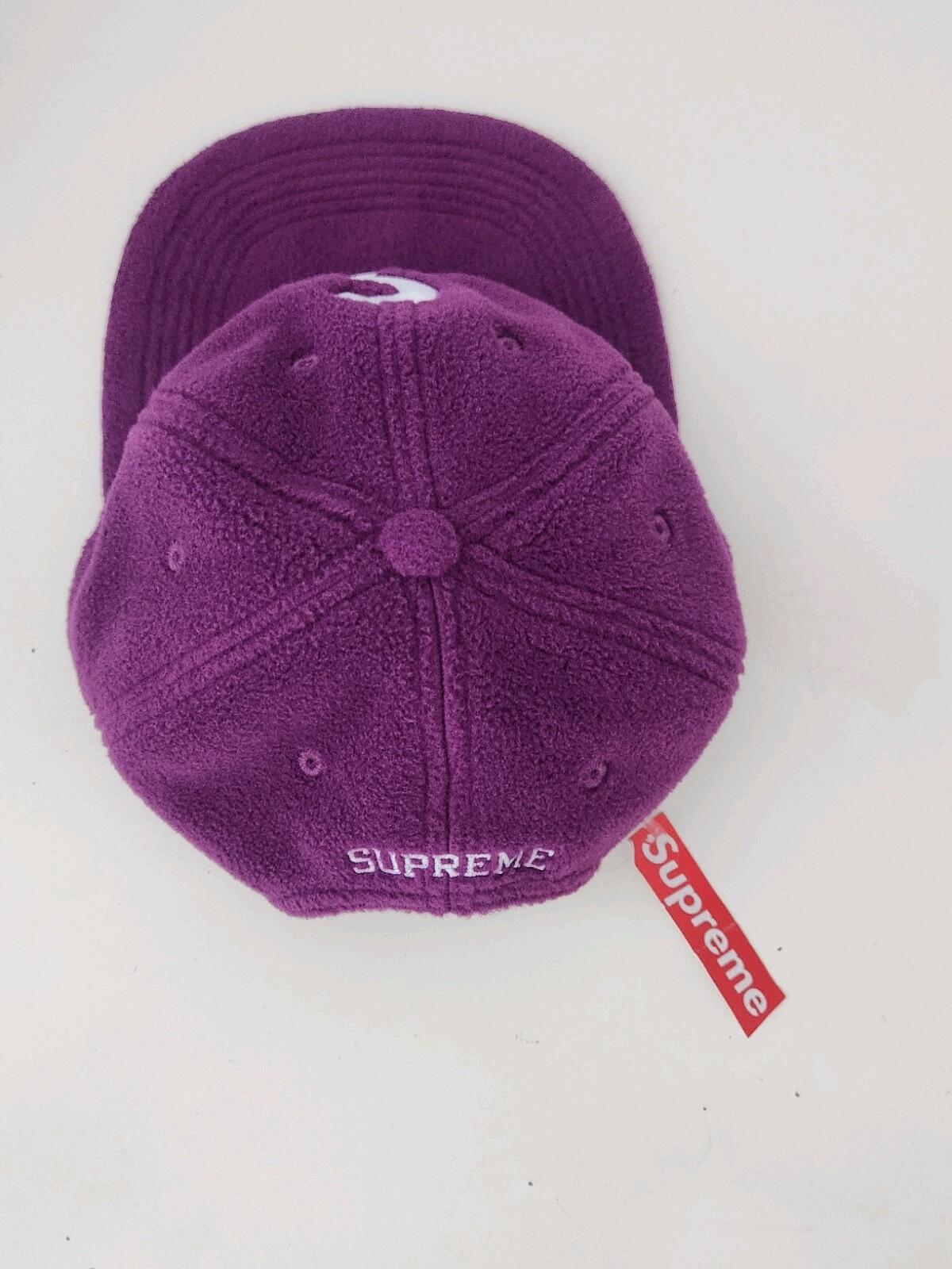 FW18 Supreme x Polartec S logo 6-panel purple hat cap fleece new