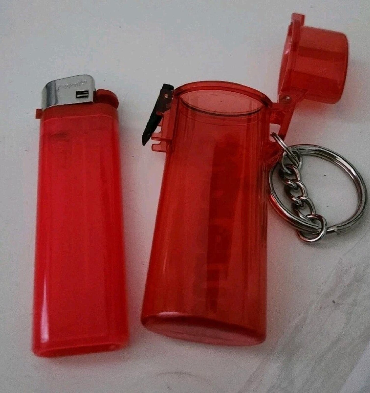 SS20 Supreme Waterproof Lighter Case Keychain Accessory Red Keyring Plastic New