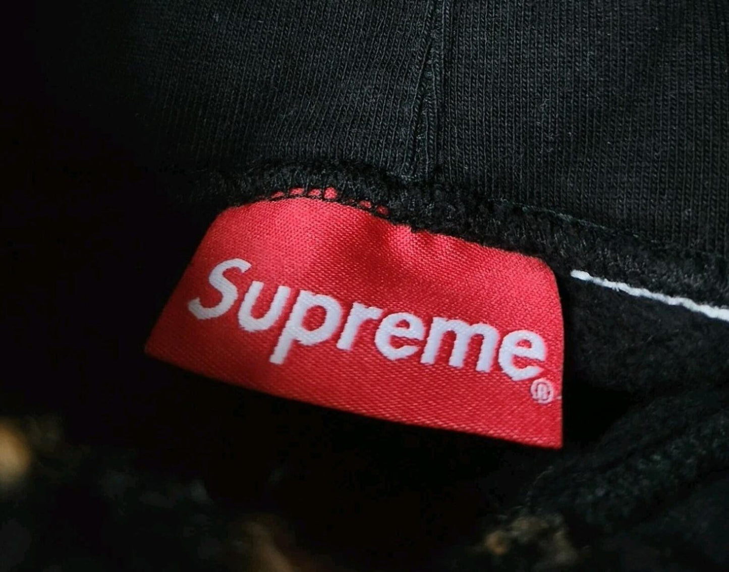 FW21 Supreme Leopard Trim Hooded Sweatshirt Black Size XL