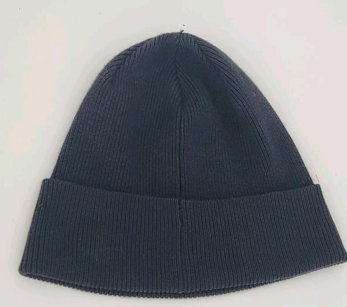 SS14 Supreme Solid Beanie cotton lycra small box logo vintage Rare Hat Navy 2014