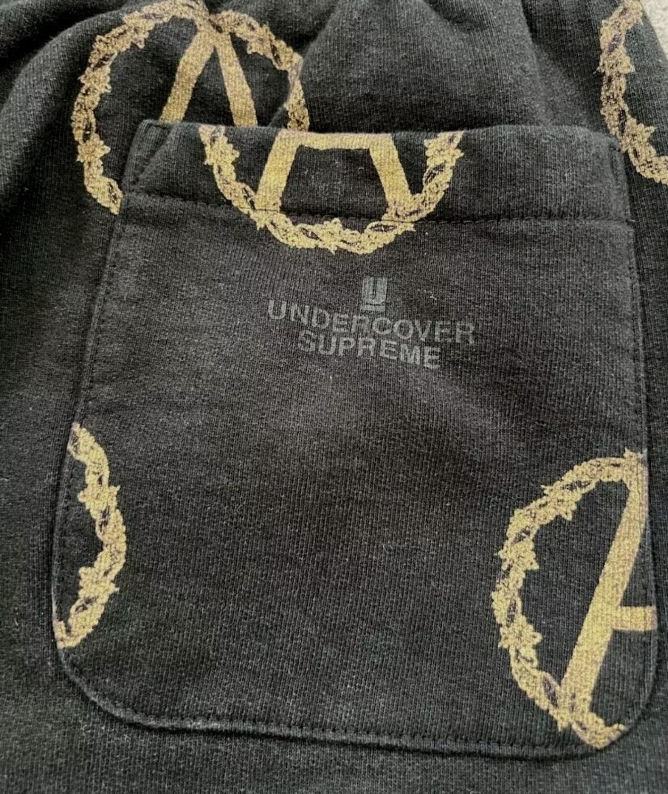 FW16 Supreme x Undercover Anarchy Hooded Sweatpant Black pants size M Medium
