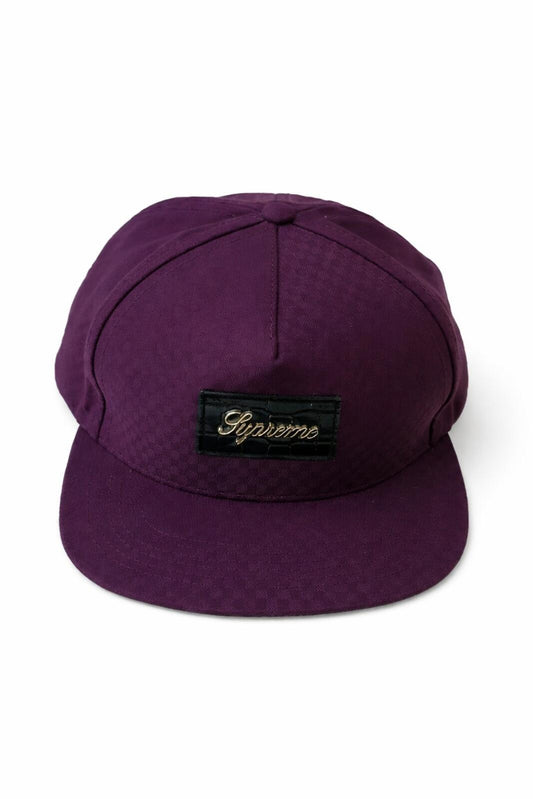 FW12 Supreme Starter Croc Patch 5-panel Cap Crocodile Leather Checkered
