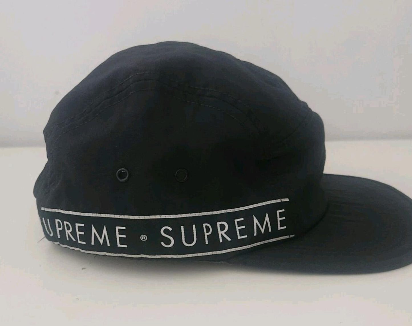 SS15 Supreme Side Tape Camp Cap Black