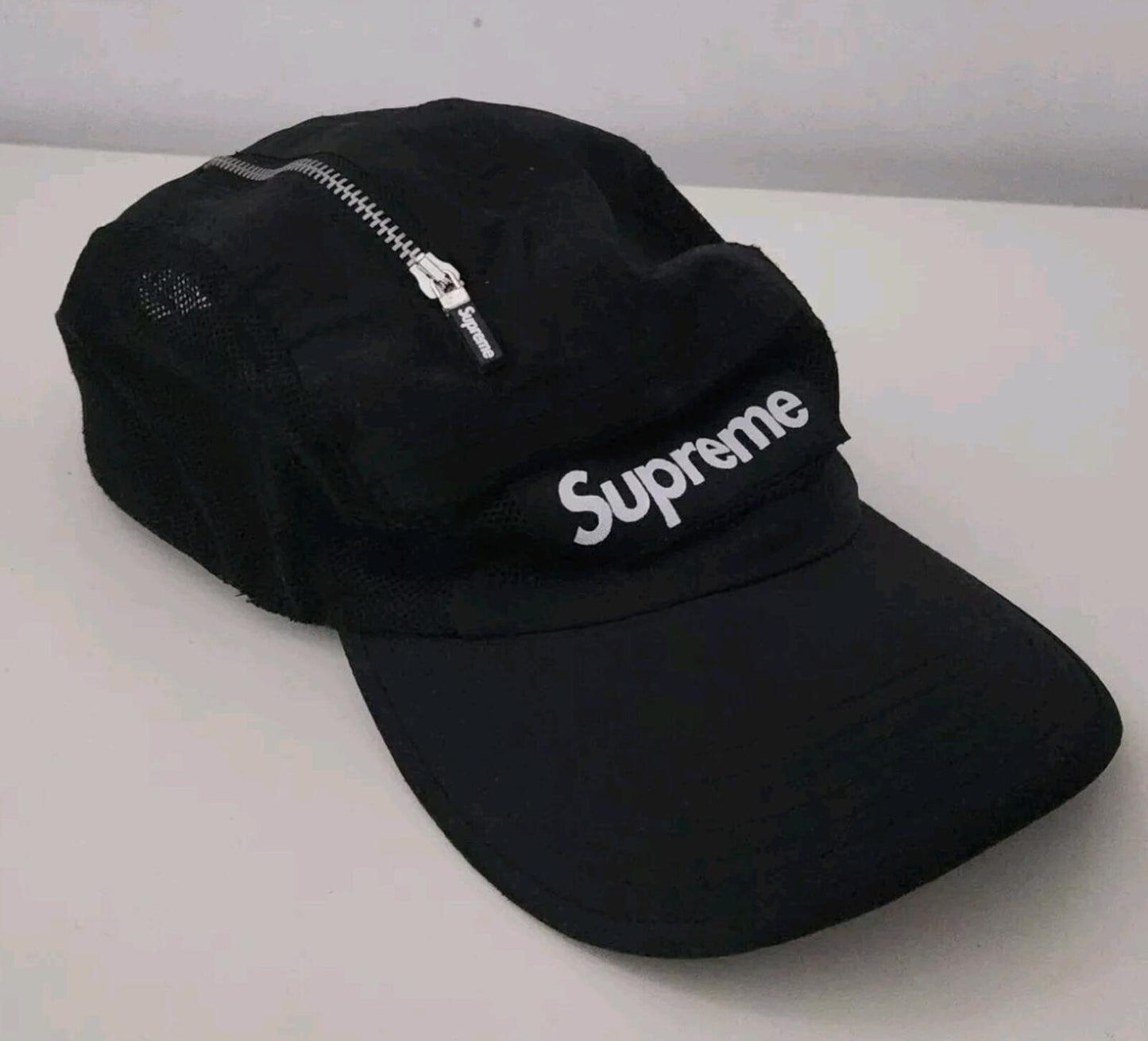 FW20 Supreme Zip Mesh Camp Cap Black