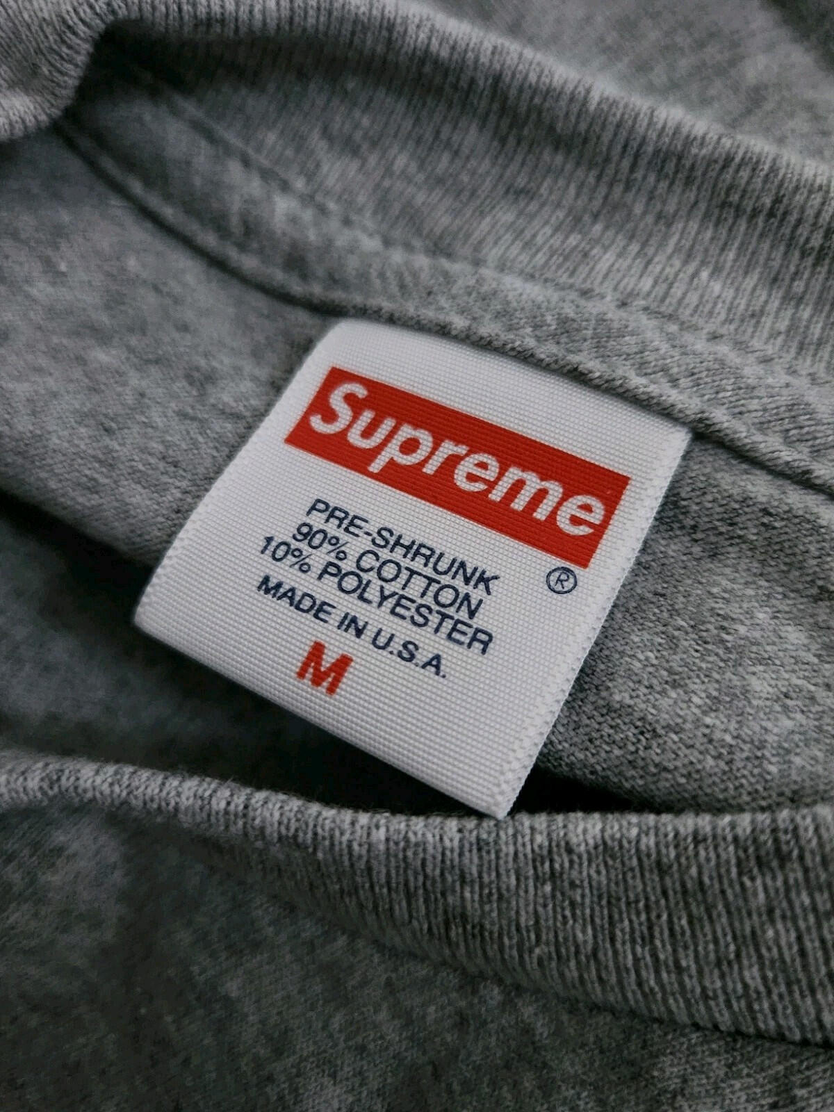 SS20 Supreme Paint Logo Tee Heather Grey Size M