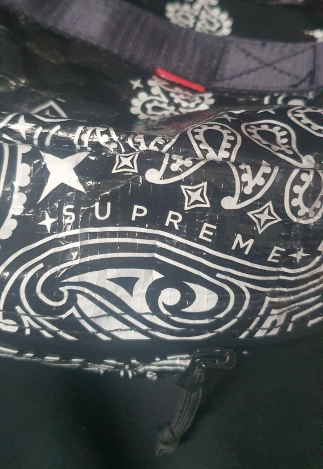 SS21 Supreme Bandana Tarp small duffle bag black 17L water resistant duffel