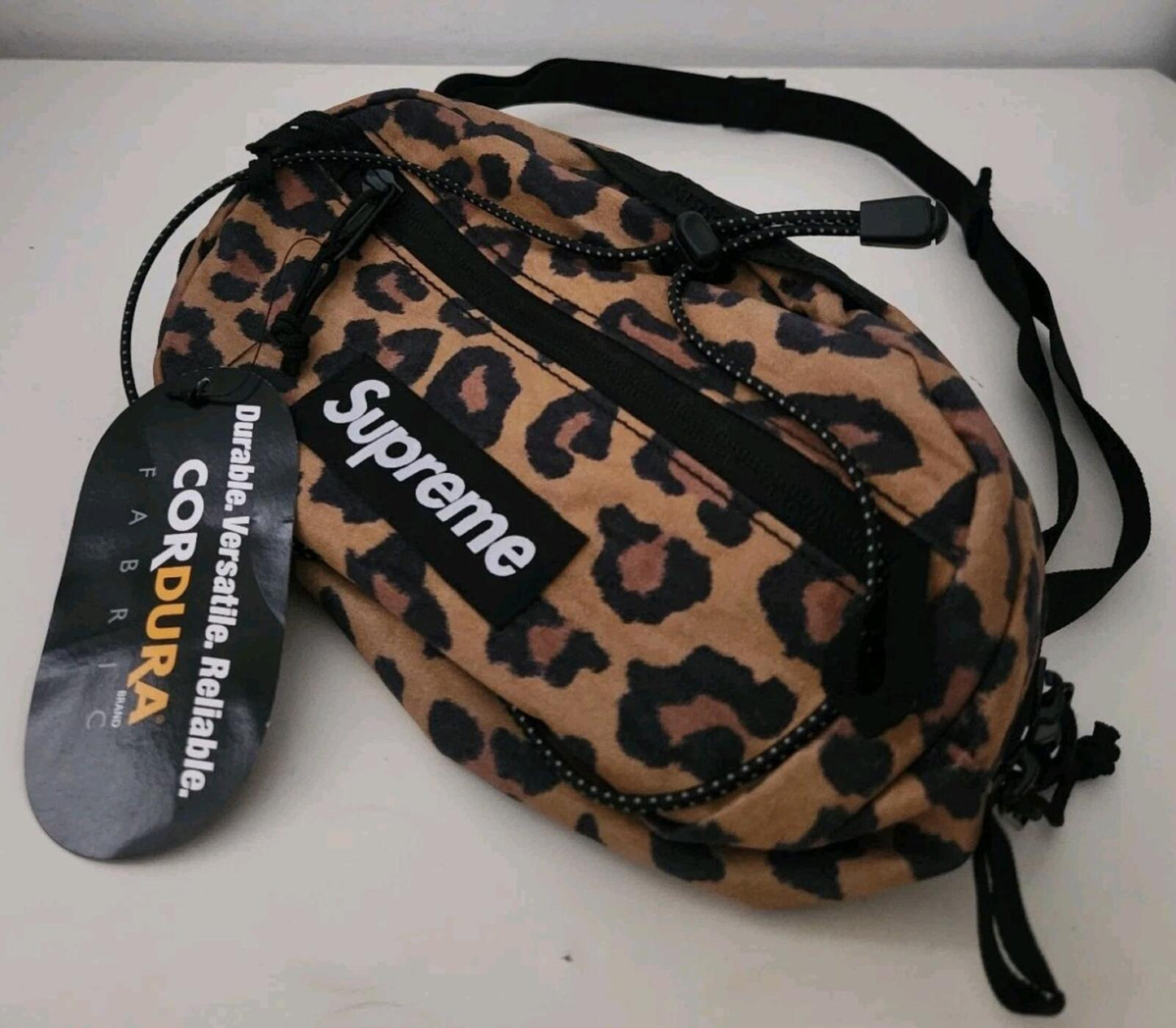 FW20 Supreme Waist Bag Leopard Shoulder Belt Water Resistant New Cordura Fabric