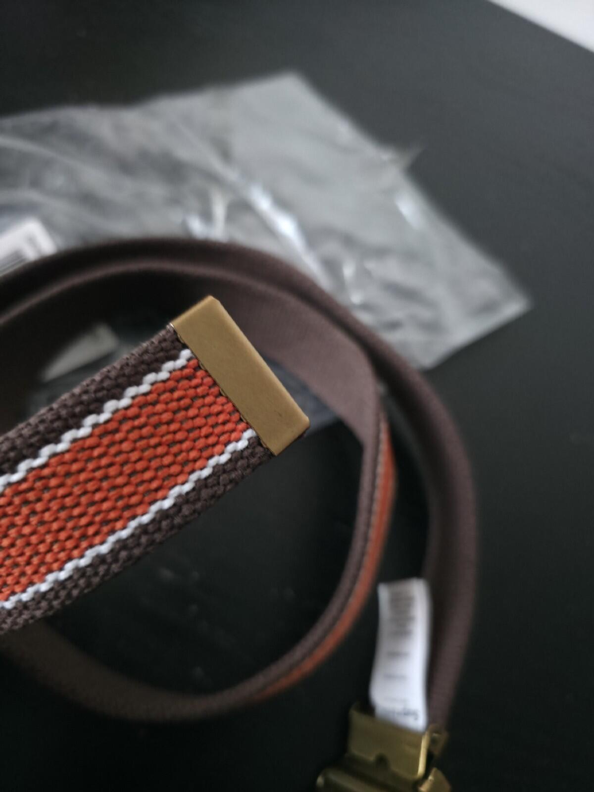 SS22 Supreme x Dickies Stripe Webbing Belt Brown