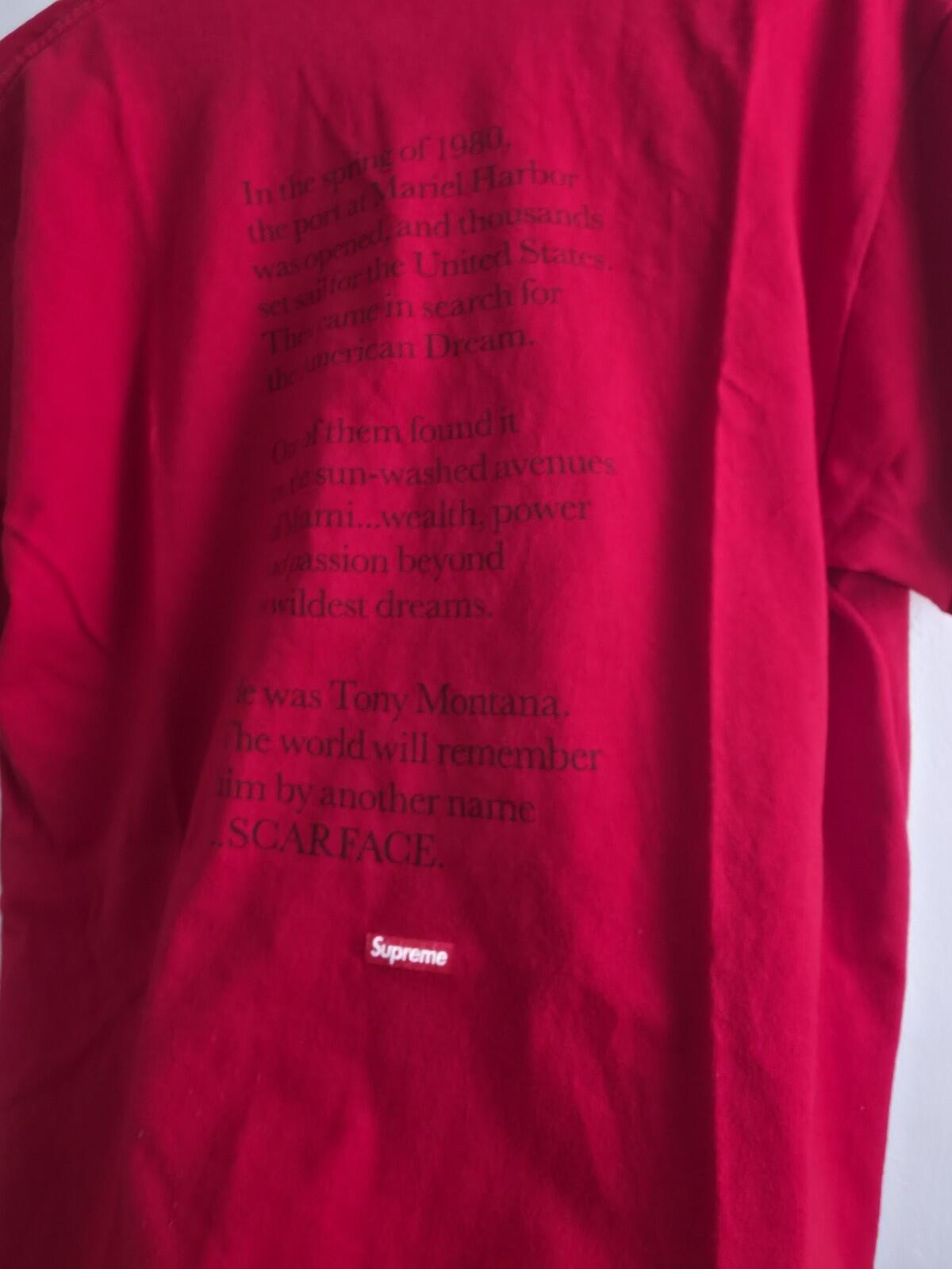 FW17 Supreme x Scarface Split Tee Red Size M