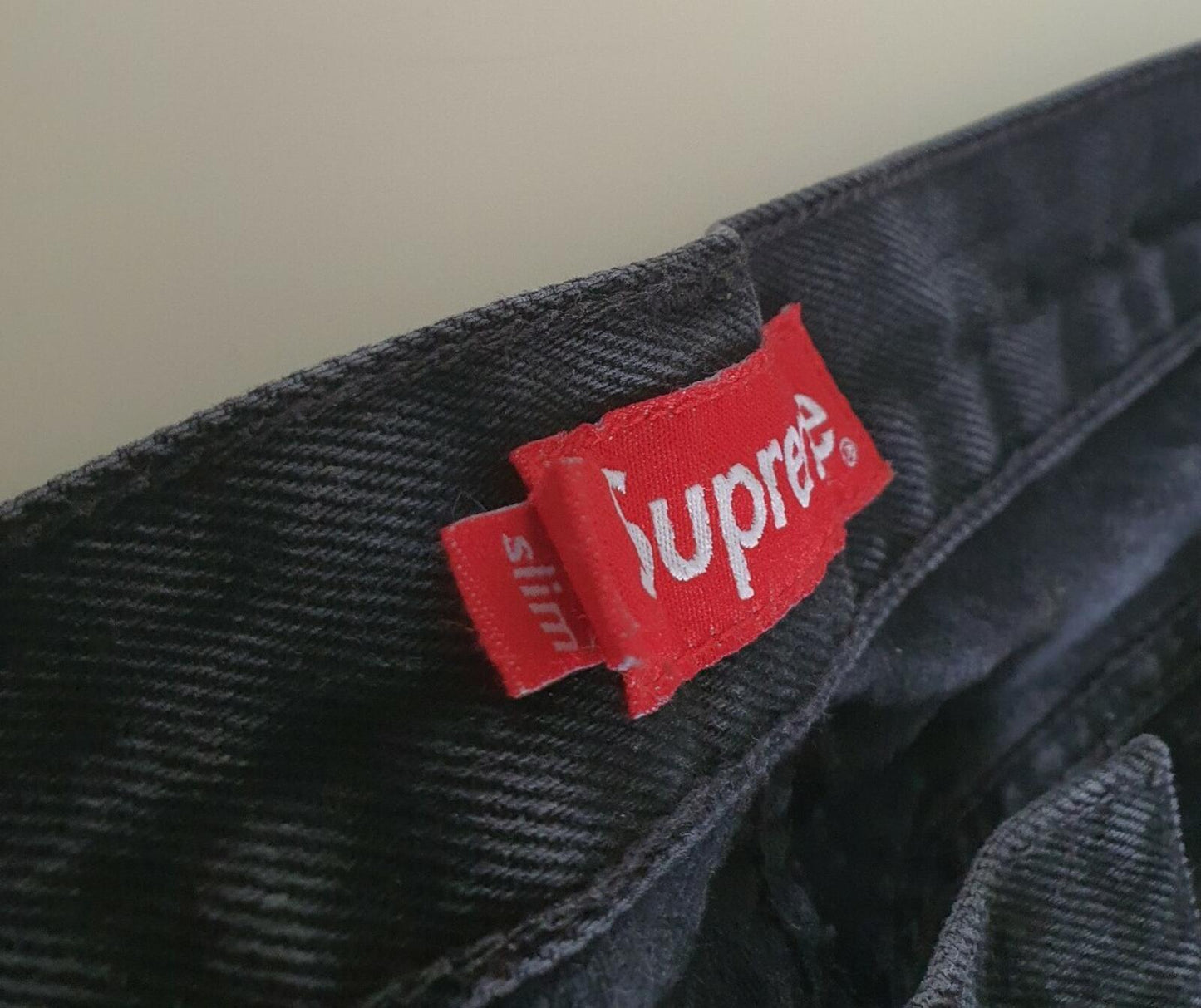 FW16 Supreme Stone Washed Slim Jeans Schwarz Größe 30 W30 L30