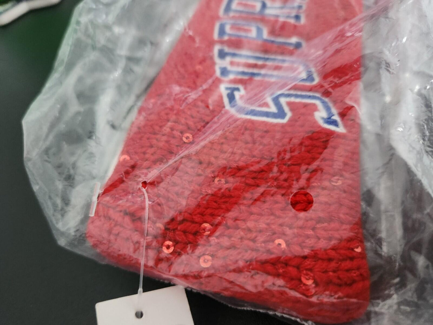 FW18 Supreme New Era Sequin Arc Logo Headband Red