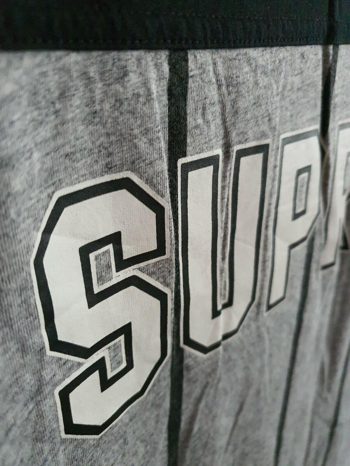 SS17 Supreme Pinstripe S/S Football Top Grey Tee Größe L