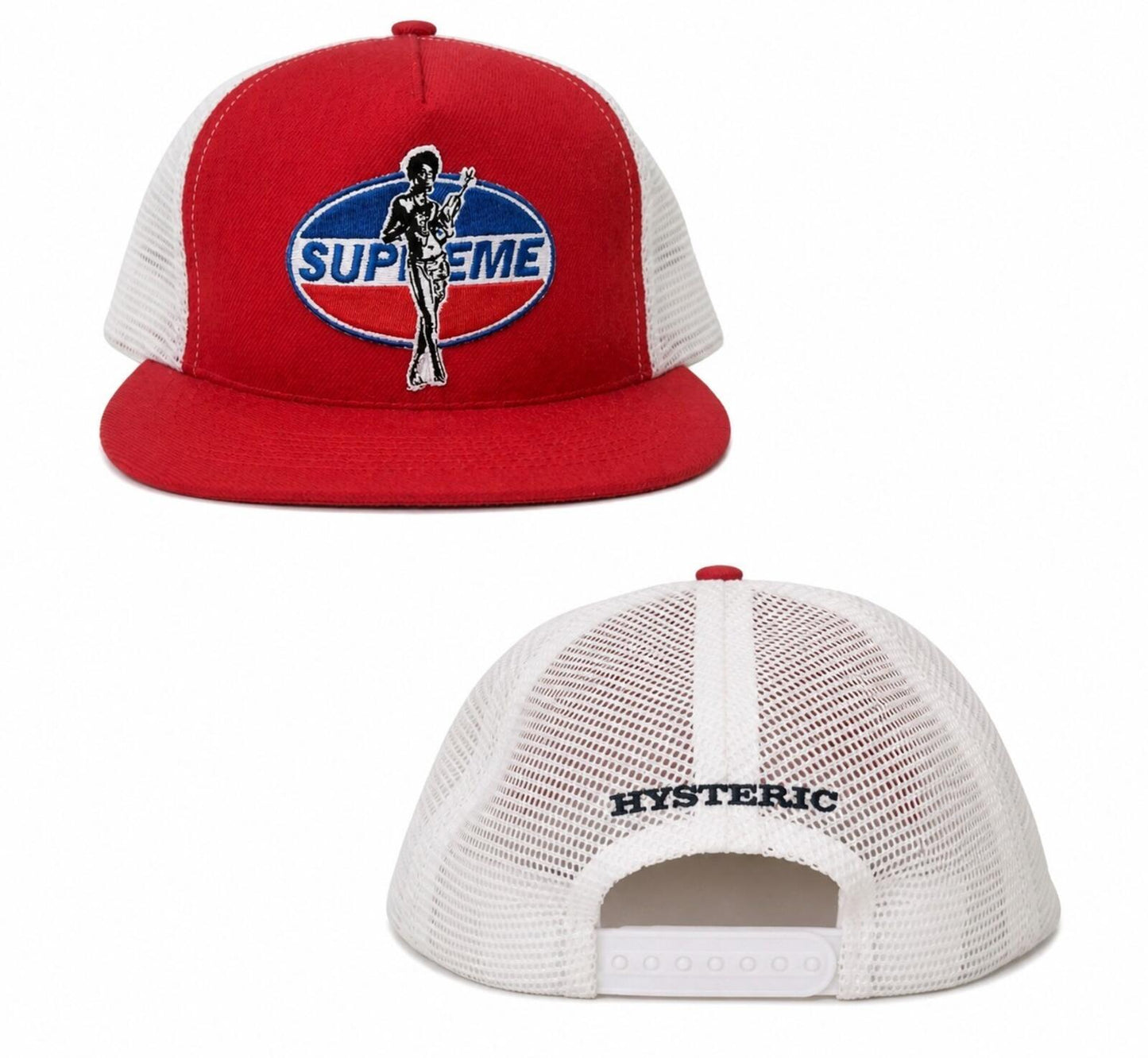FW17 Supreme x Hysteric Glamour Mesh Back 5-Panel Cap Red
