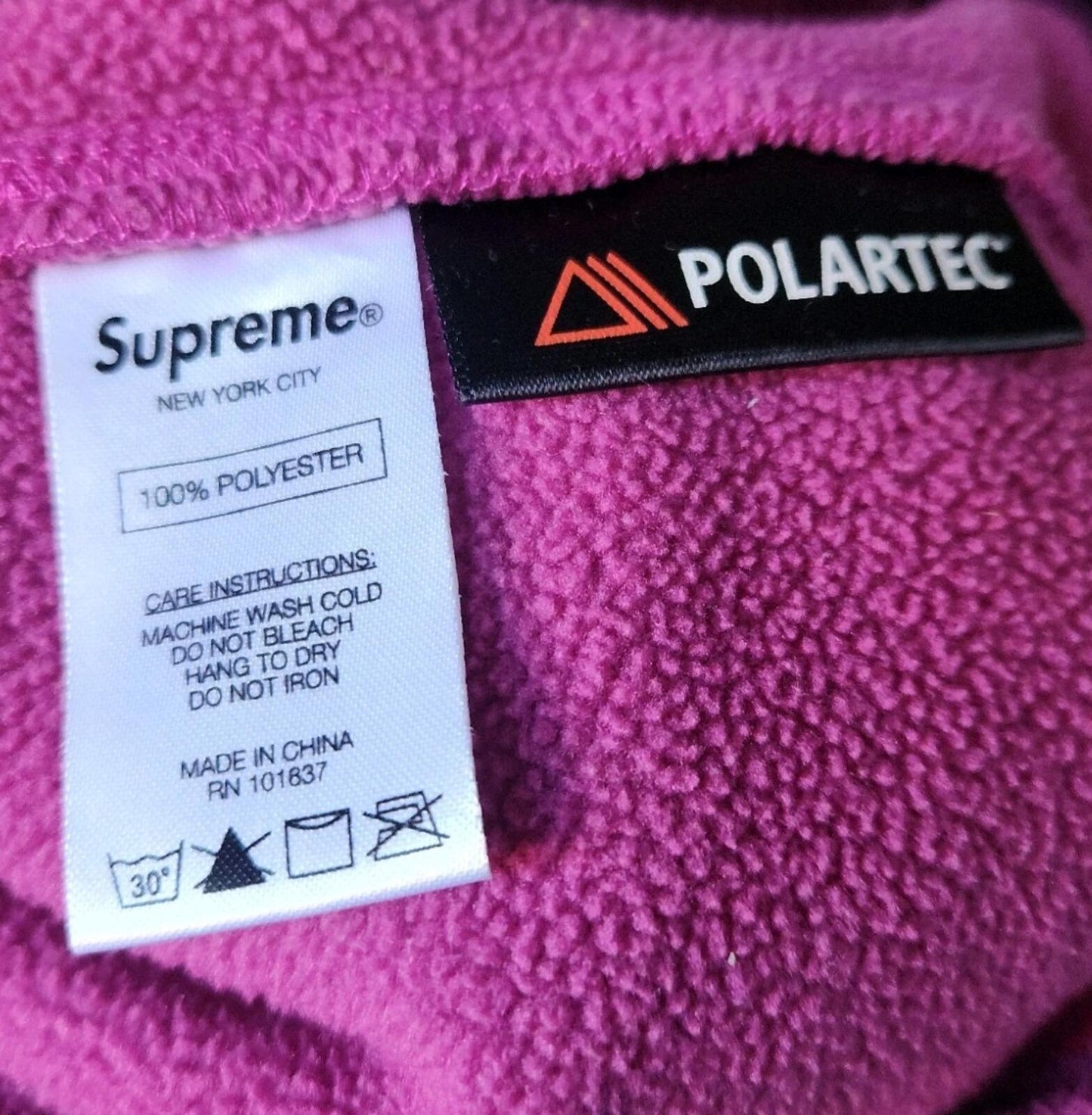 FW15 Supreme Polartec Fleece vest size XL pink gilet