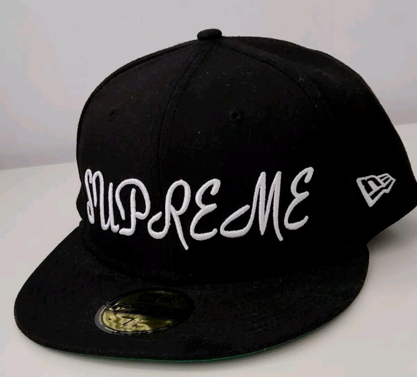 SS23 Supreme Script New Era Black Size 7 5/8