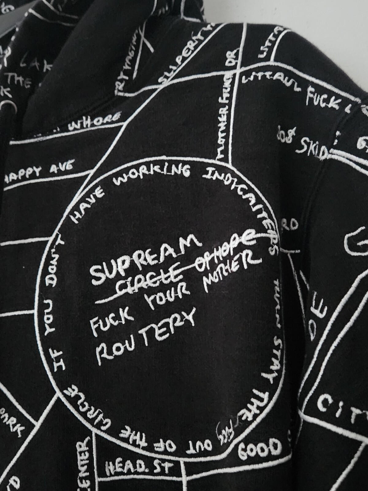 SS19 Supreme Gonz Embroidered Map Hooded Sweatshirt medium Black Hoodie Gonzales