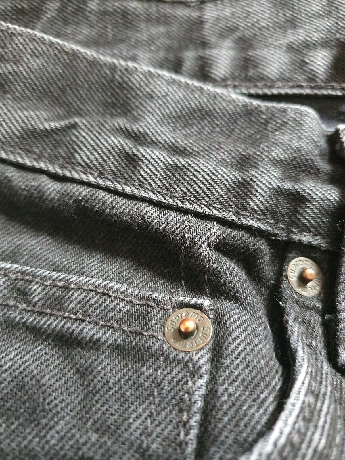 FW16 Supreme Stone Washed Slim Jeans Schwarz Größe 30 W30 L30