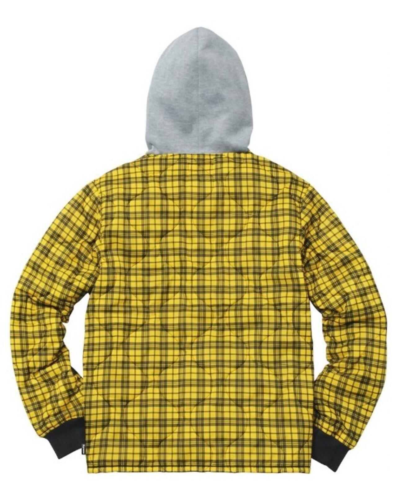 FW17 Supreme Quilted Liner Hooded Jacket Yellow Size M
