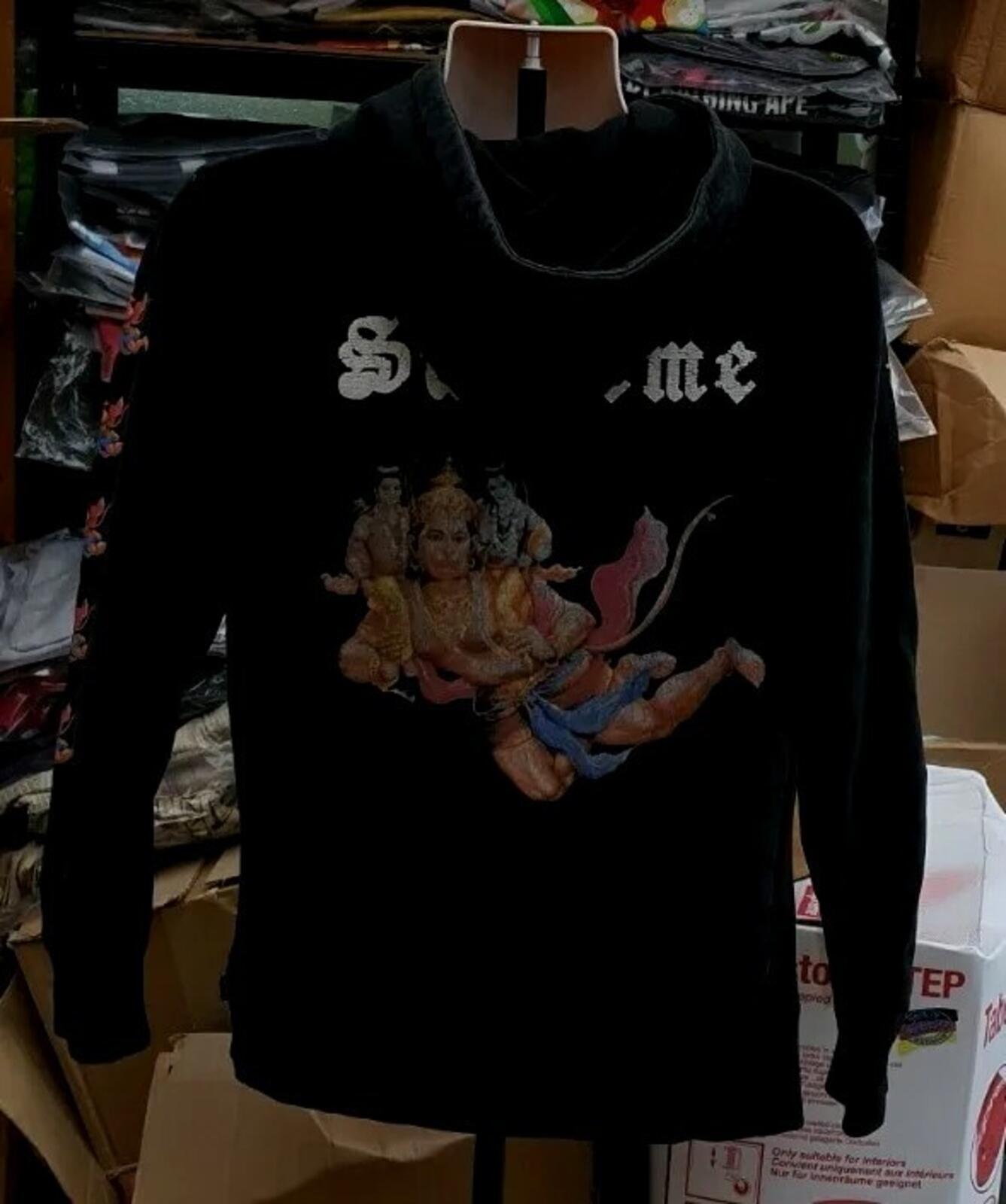 FW13 Supreme Ganesh Hanu Kapuzenpullover Schwarz Größe M
