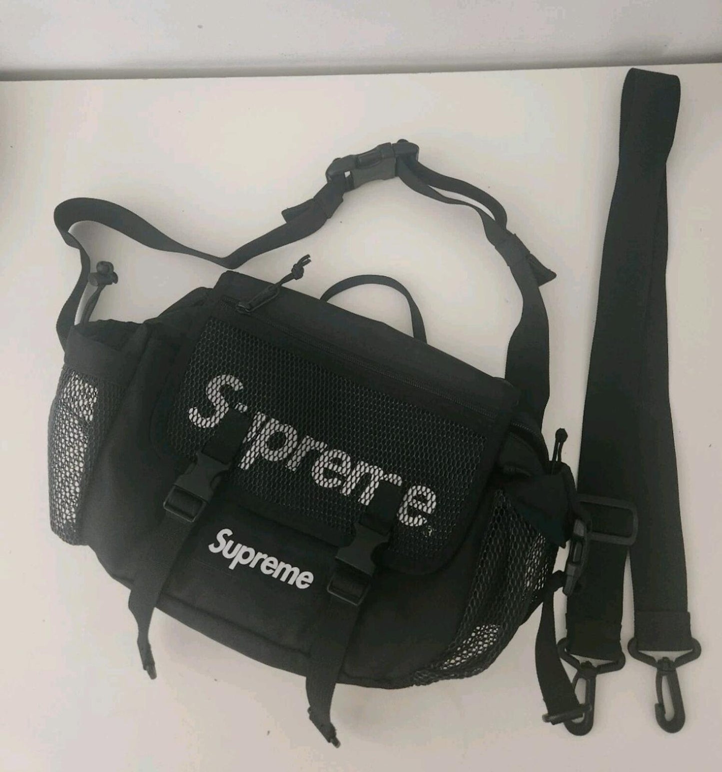 SS20 Supreme waist bag Black Shoulder Belt Cordura