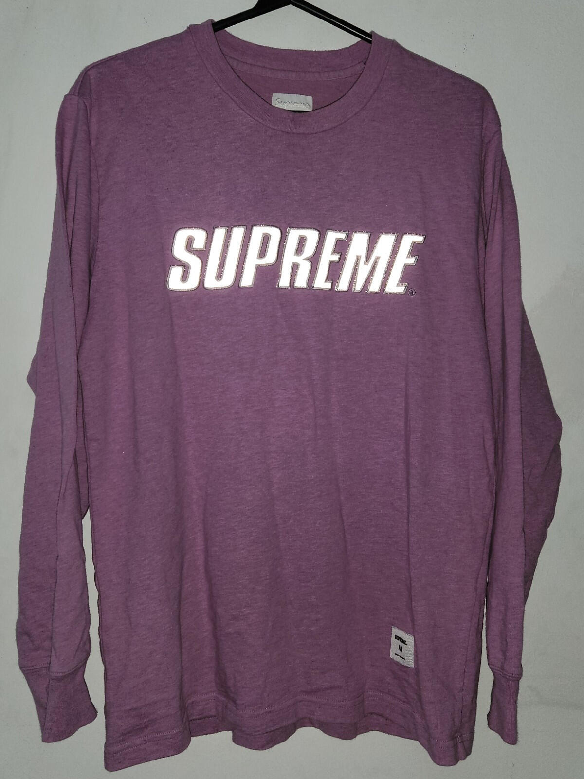 FW17 Supreme Reflective L/S Top Tee Pink Size S