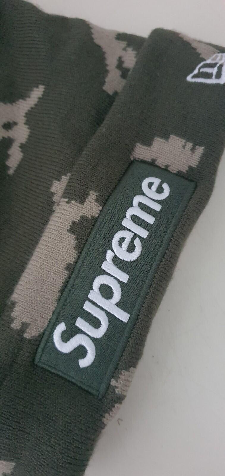 FW21 Supreme New Era box logo beanie olive Russian camo Hat