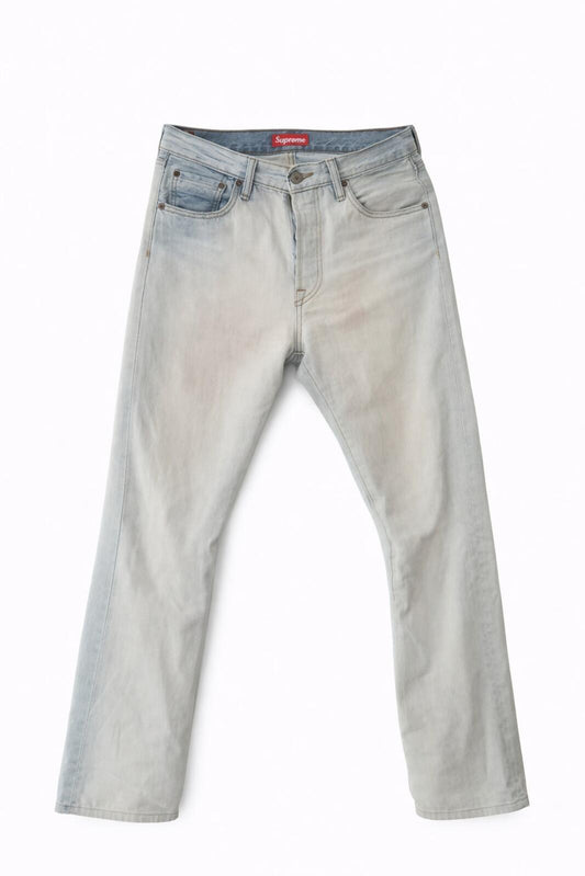 Pantalones vaqueros decolorados FW16 Supreme x Levi's 501 Talla W30 L32