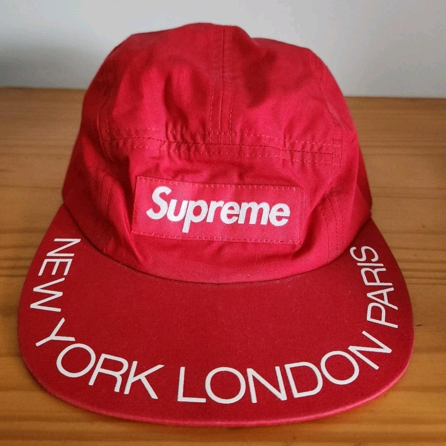 SS18 Supreme Visor Print Camp Cap Red