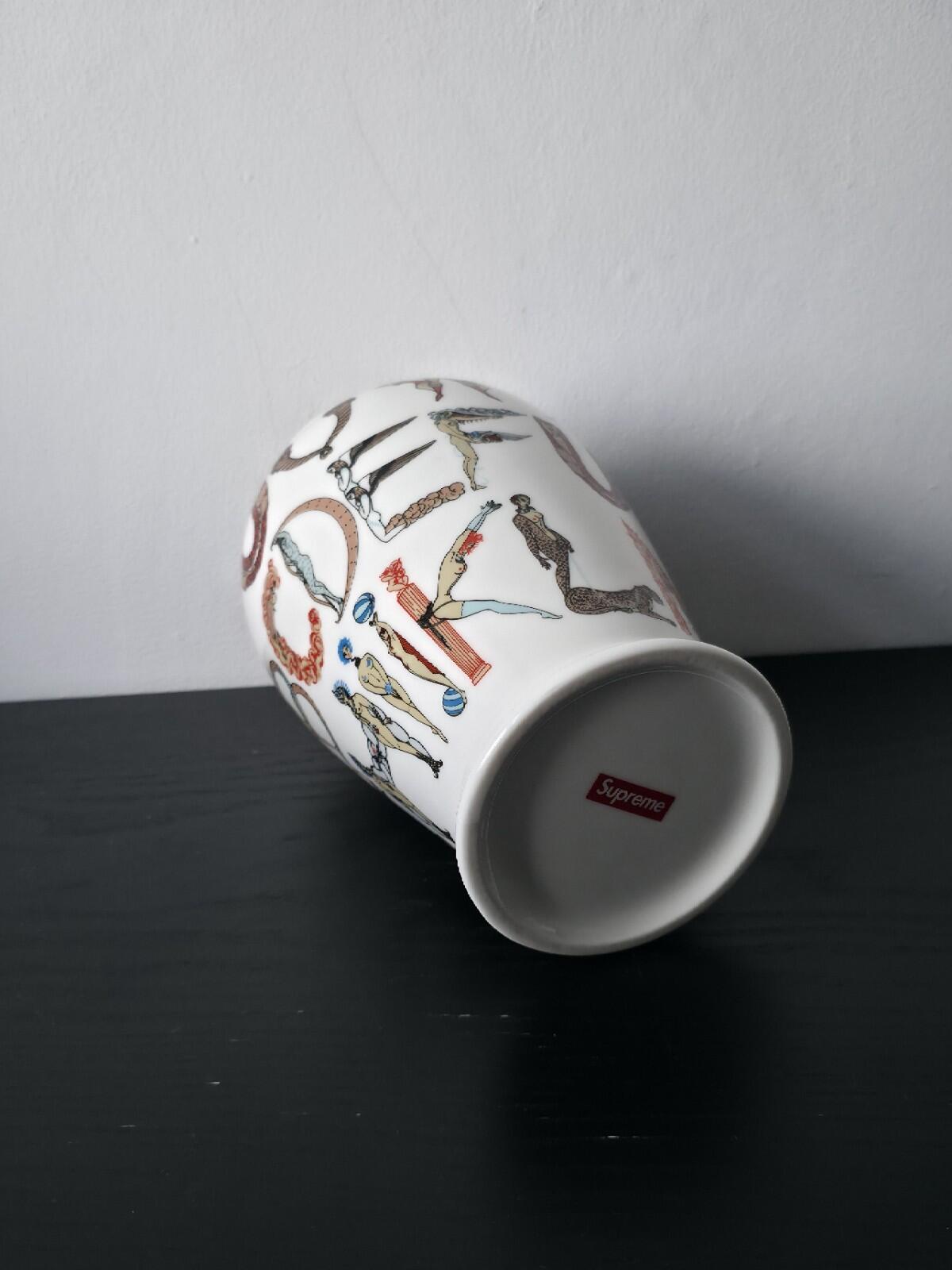 SS18 Supreme Alphabet Ceramic Vase White Artwork by Erte. ©Sevenarts, Ltd.