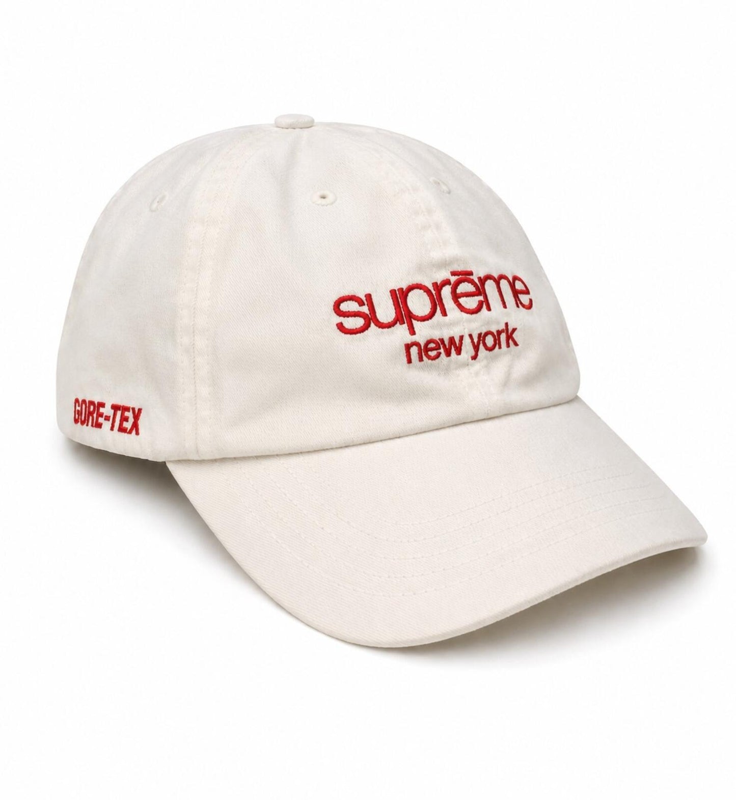 FW21 Supreme GORE-TEX Corduroy Classic Logo 6-panel Cap White Water Resistant