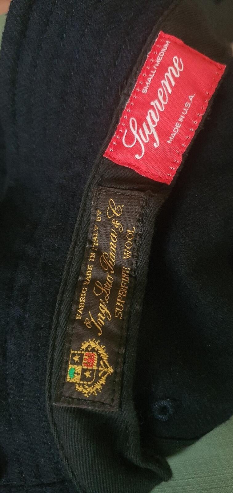 FW14 Supreme Loro Piana Wool Herringbone Crusher Größe S/M Navy Fischerhut Selten