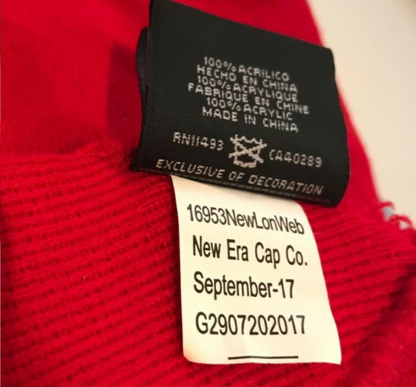 FW17 Supreme New Era S Logo red Beanie
