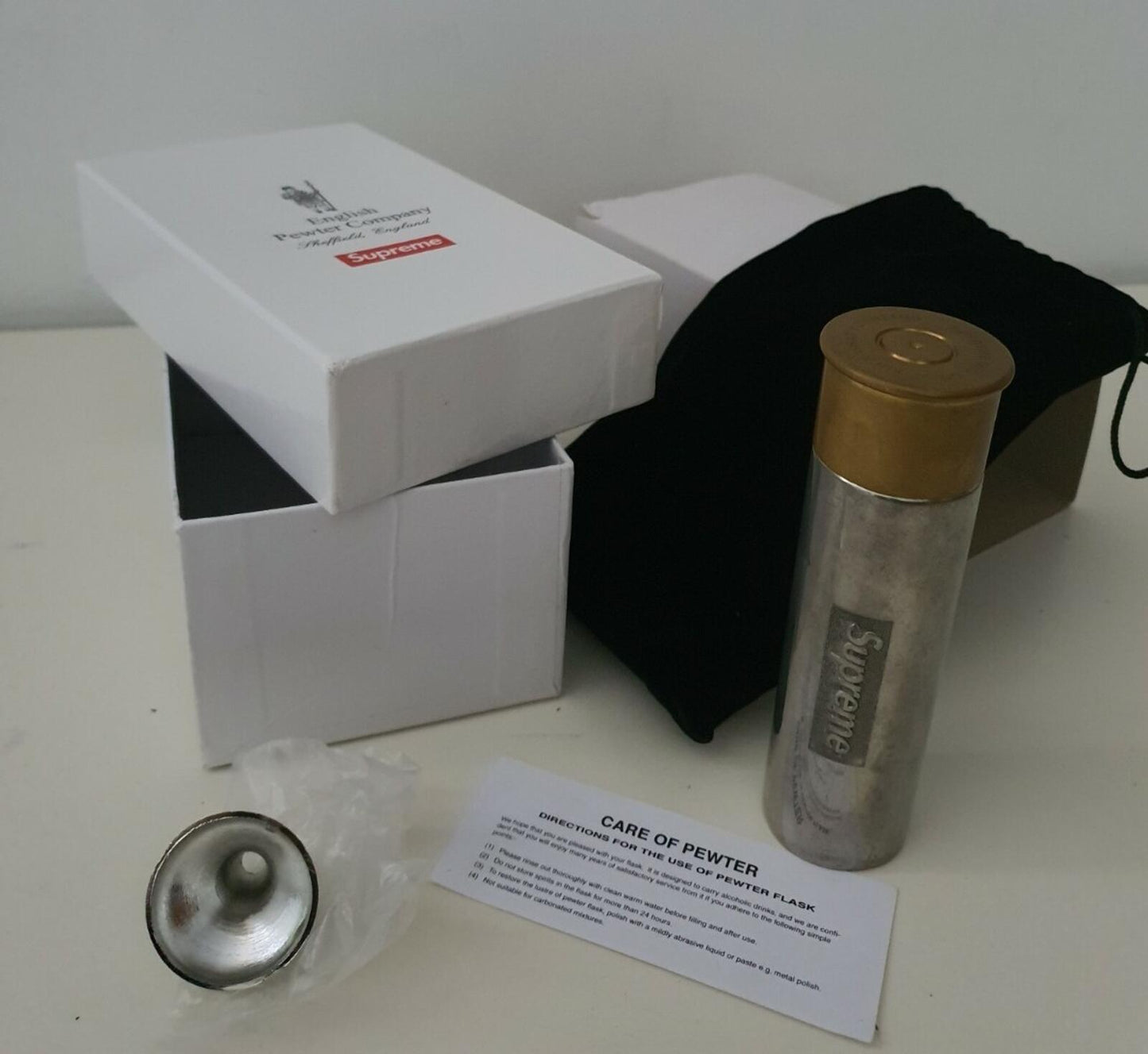 SS18 Supreme x English Pewter Company Cartridge Bullet Flask Metal