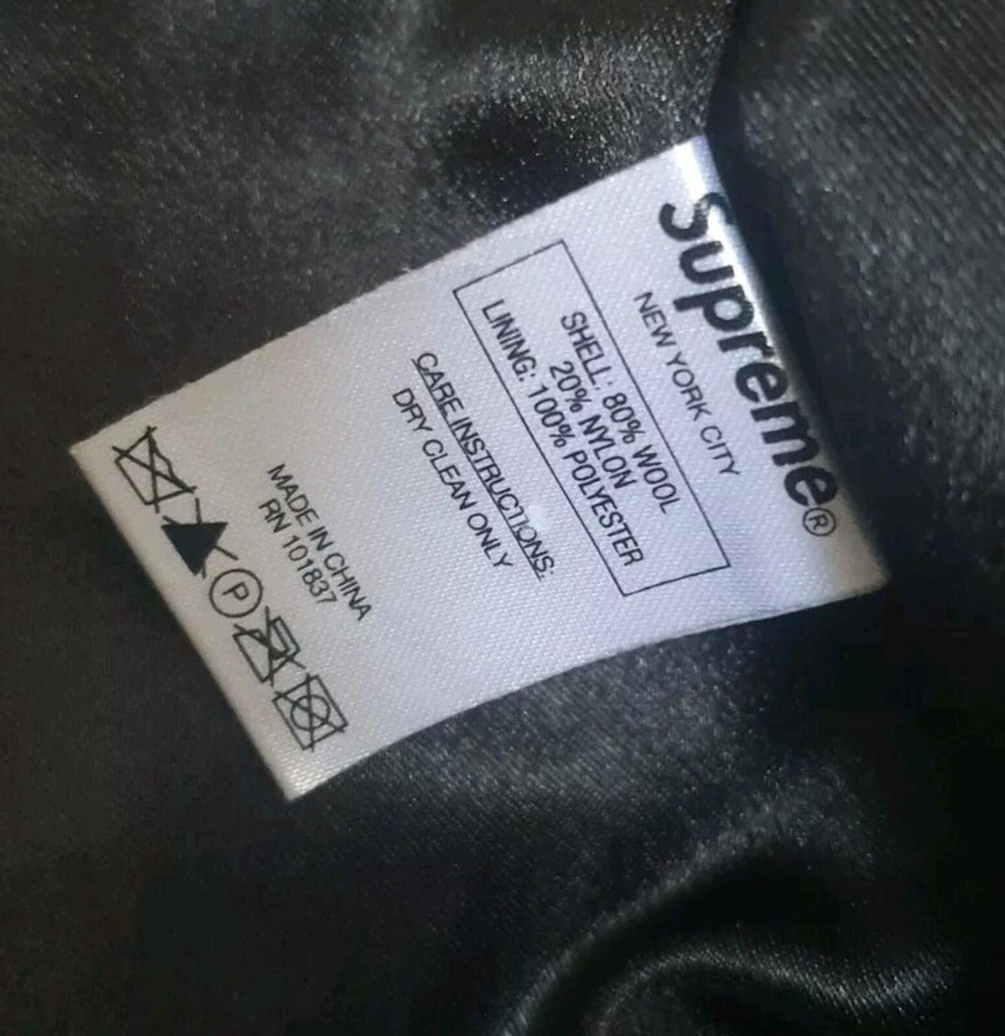 FW15 Supreme Hooded Wool Bomber Jacket Red Size M