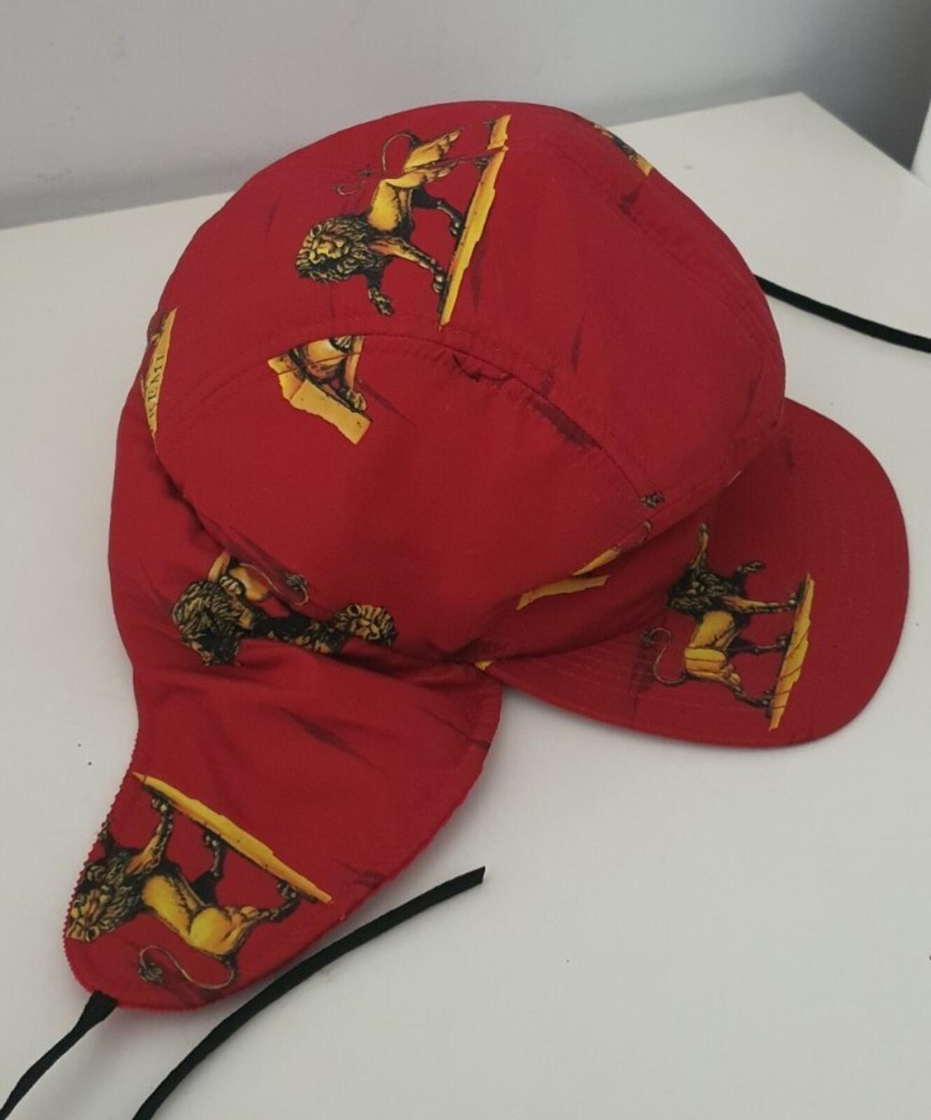 SS13 Supreme Lions Trail hat size M/L red cap earflap vintage 2013 Rare