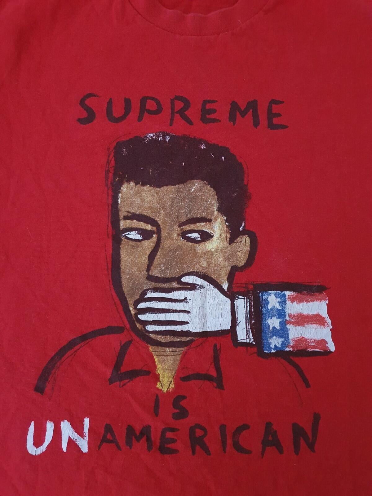 SS14 Supreme Unamerican tee M medium T-shirt Supreme Is Not American Made in USA