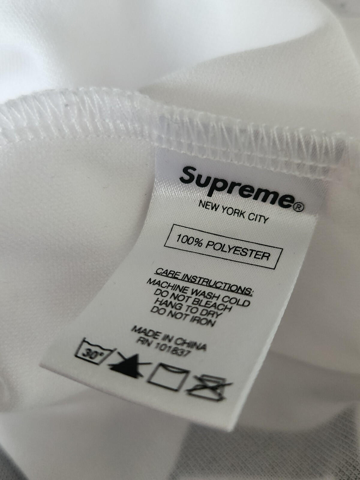 FW16 Supreme Sideline L/S Polo Shirt White Size L