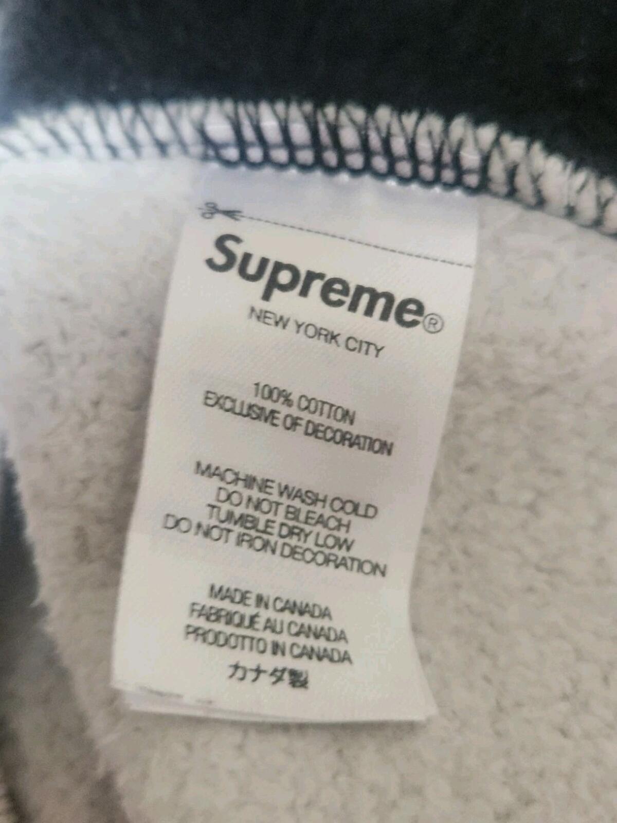 FW21 Supreme S Logo Split Hooded Sweatshirt M Medium hoodie Black White