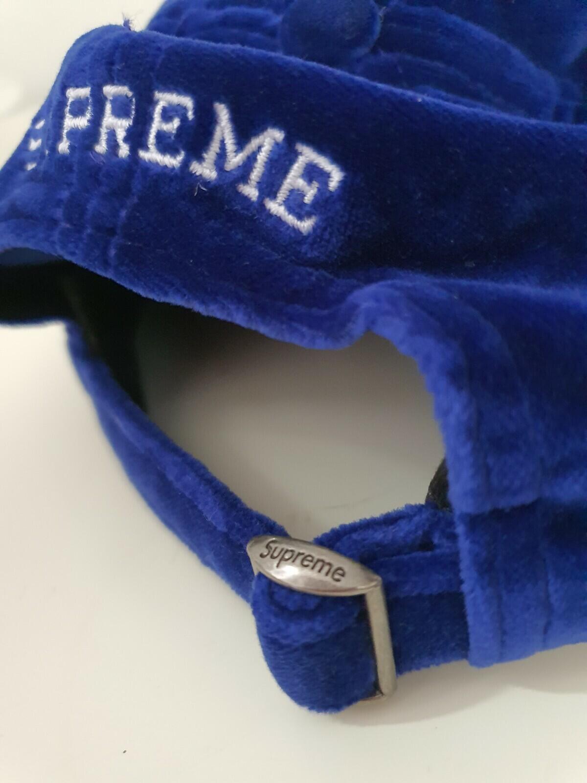 FW20 Supreme S Logo Velvet 6-panel Cap Royal