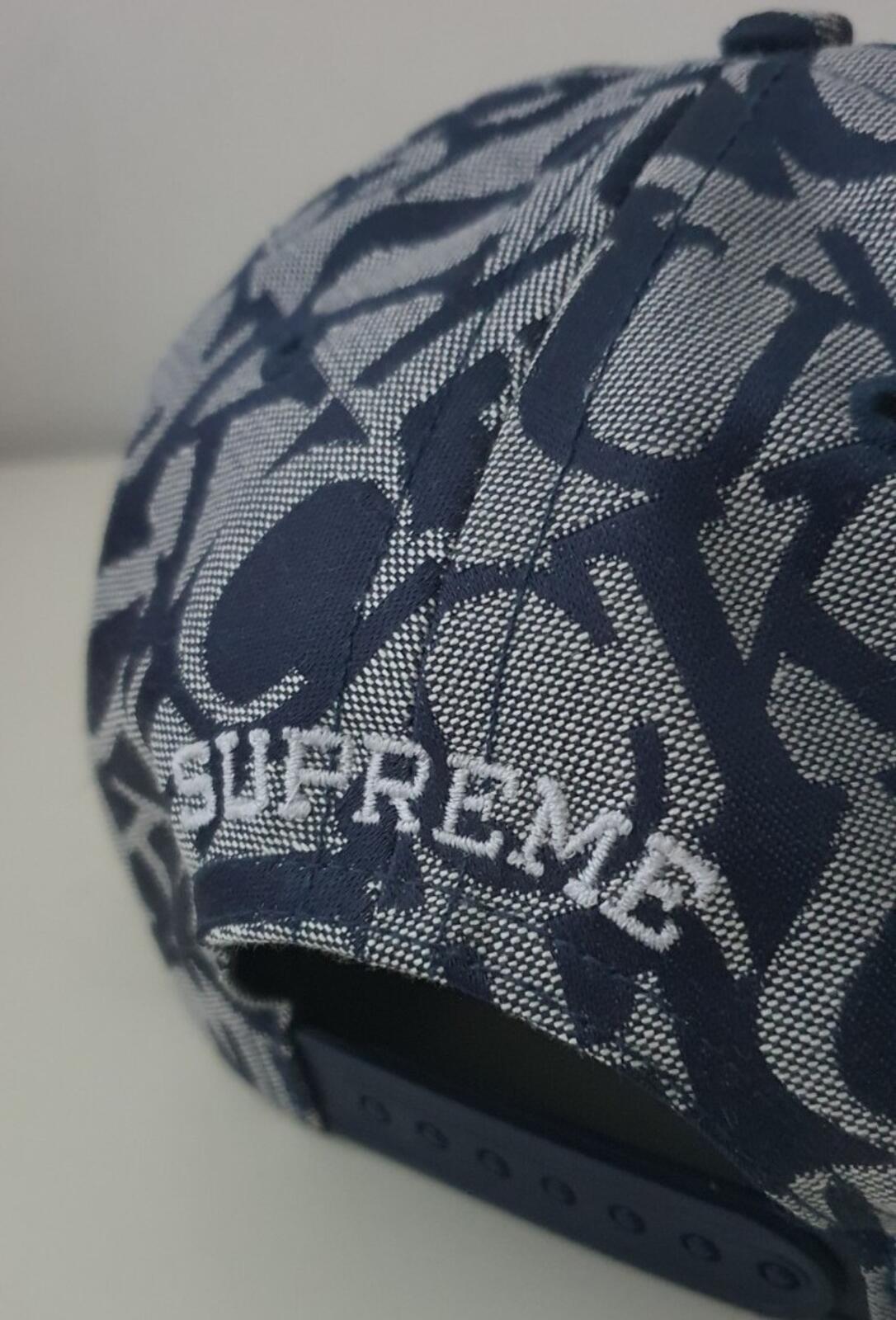 FW17 Supreme F UCK Jacquard 6-Panel Navy Cap Blue Hat New