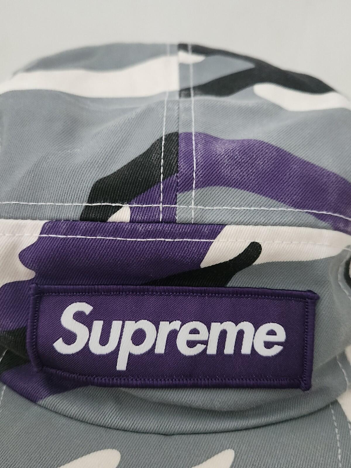 FW16 Supreme Camo Camp Cap Hut Military Purple Box Logo