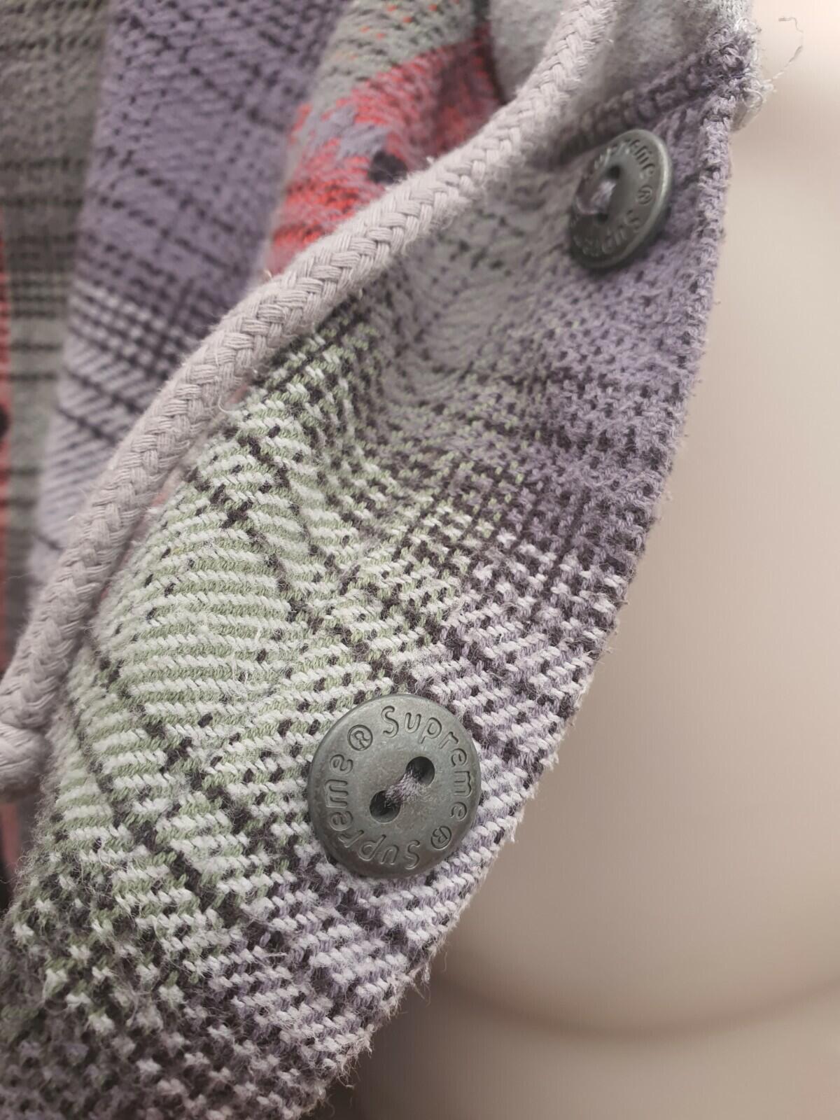 FW18 Supreme Kapuzenhemd aus Jacquard-Flanell, Größe XL