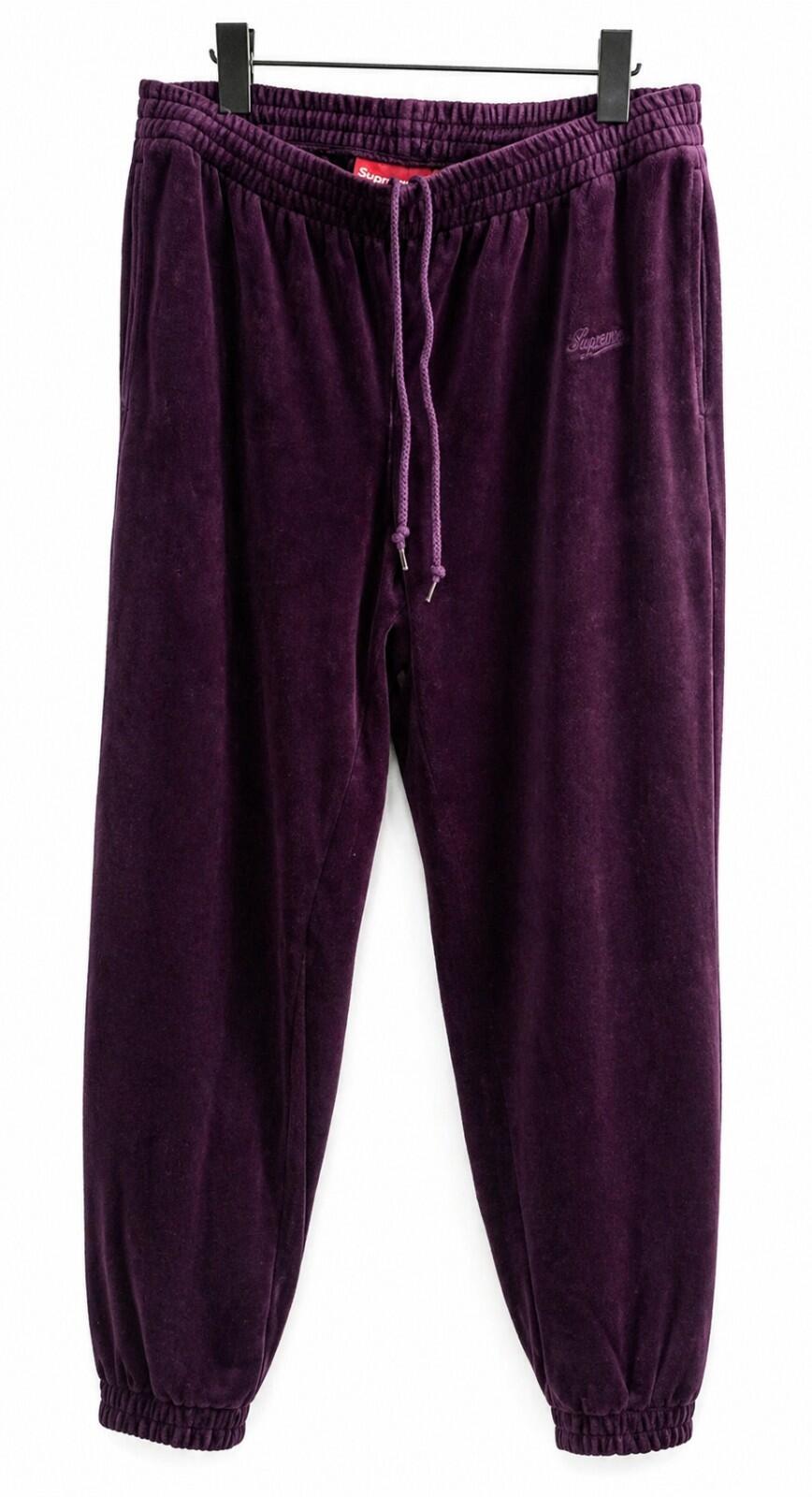 FW17 Supreme Velour Warm Up Pant Deep Purple Size M
